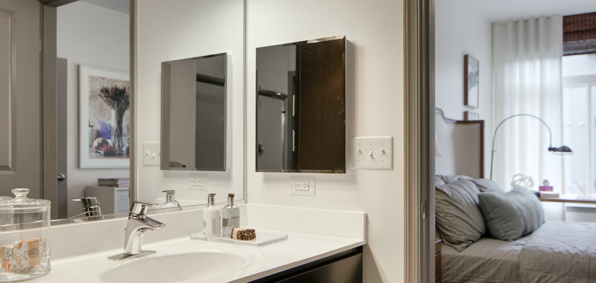 Bathrooms with built-in linen storage