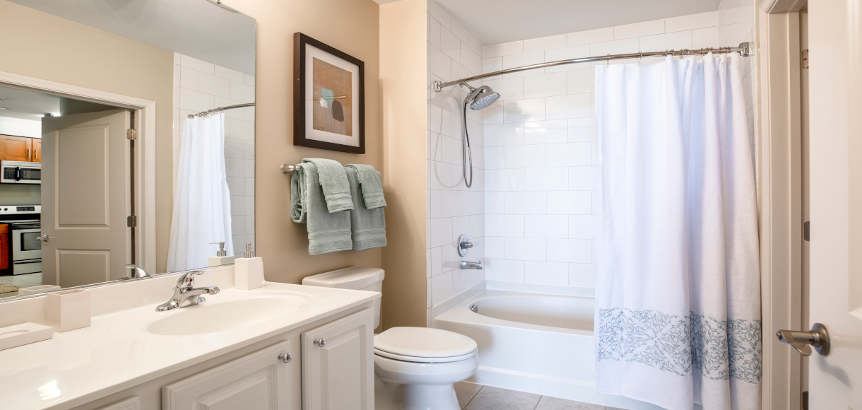 Airy, bright bathrooms