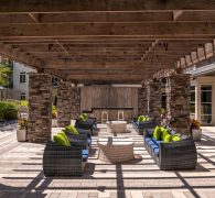 Comfortable seating under the pavilion