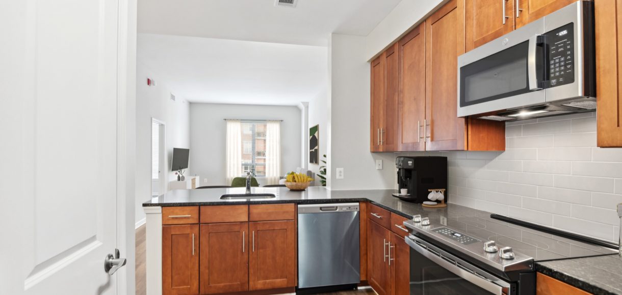 Renovated kitchen exuding elegance